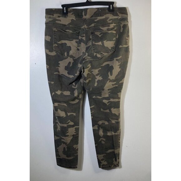 Womens A Beautiful Soul Camo Pants Pull On Green Brown 16 Cotton Spandex - Picture 2 of 6